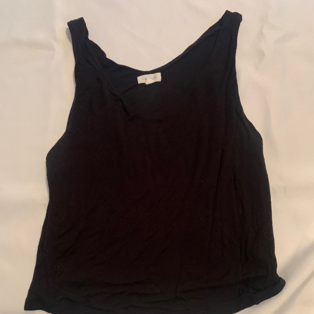 LIMEBLUE cotton cropped V-neck tank top